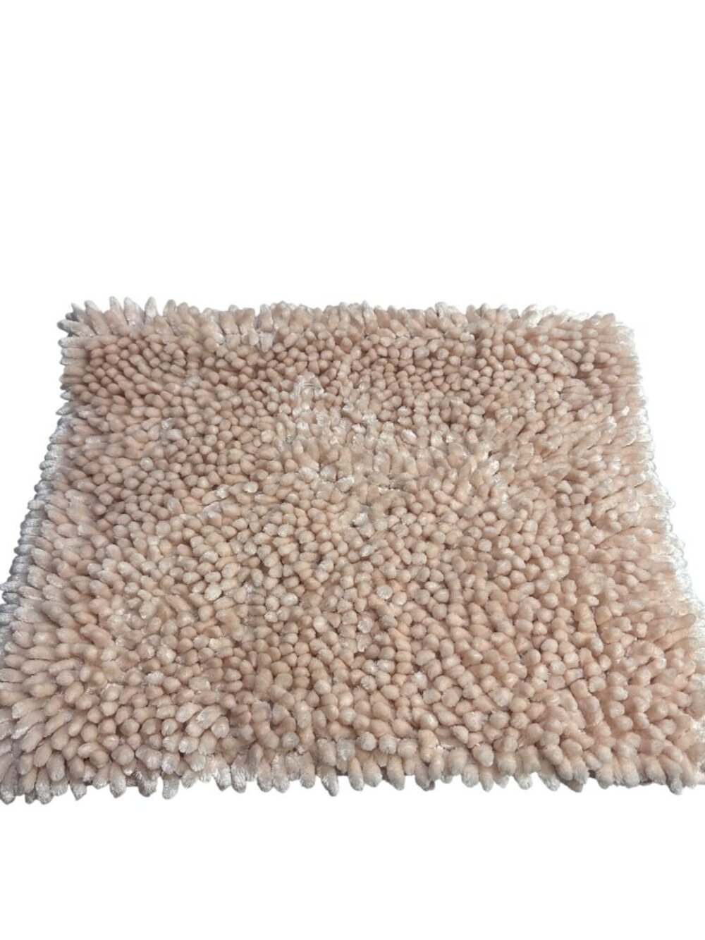 Shabby Chic Blush Pink Plush Chenille Bath Rug Soft Pile Non Slip 22x34 Inches